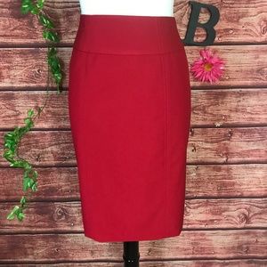 Worthing Skirt 6 Red Straight Pencil Knee Classic